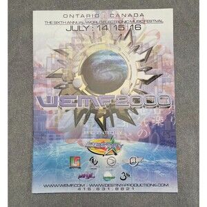 World Electronic Music Festival Ontario Canada Rave Flyer Y2K Techno Trance